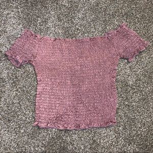 Ribbed off shoulder shirt